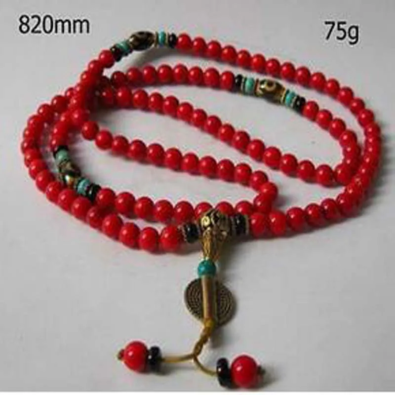 Tibetan buddhist prayer Buddha turquoise worry Myra bead nelace, bracelet