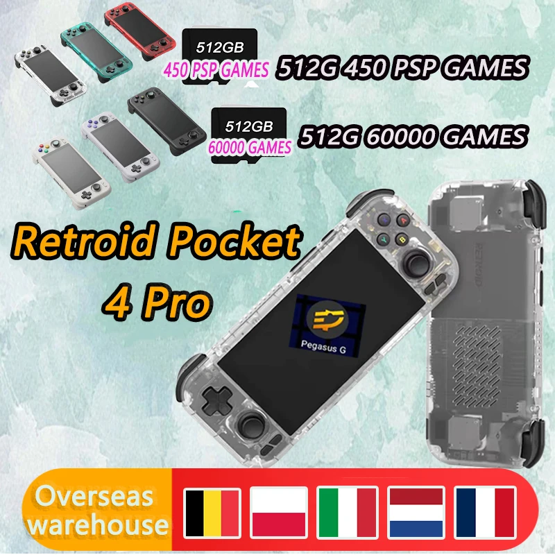 

Retroid Pocket 4 Pro Official Store Handheld 4.7 Inch Video Game 8G+128GB RP4 Android 13 WiFi 6.0 Bluetooth 5.2 Console PSP PS2