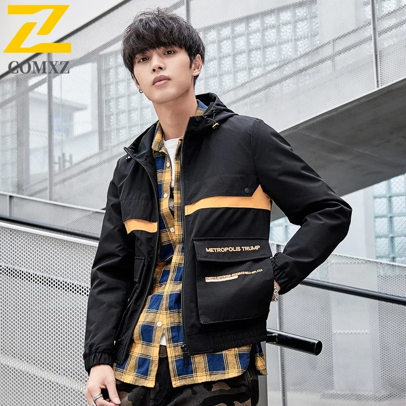 

COMXZ Valley Jacket 2025 Casual Hooded Outdoor Hiking Camping Classic Windbreaker Men Jacket Autumn Advanced Gorpcore Jacket