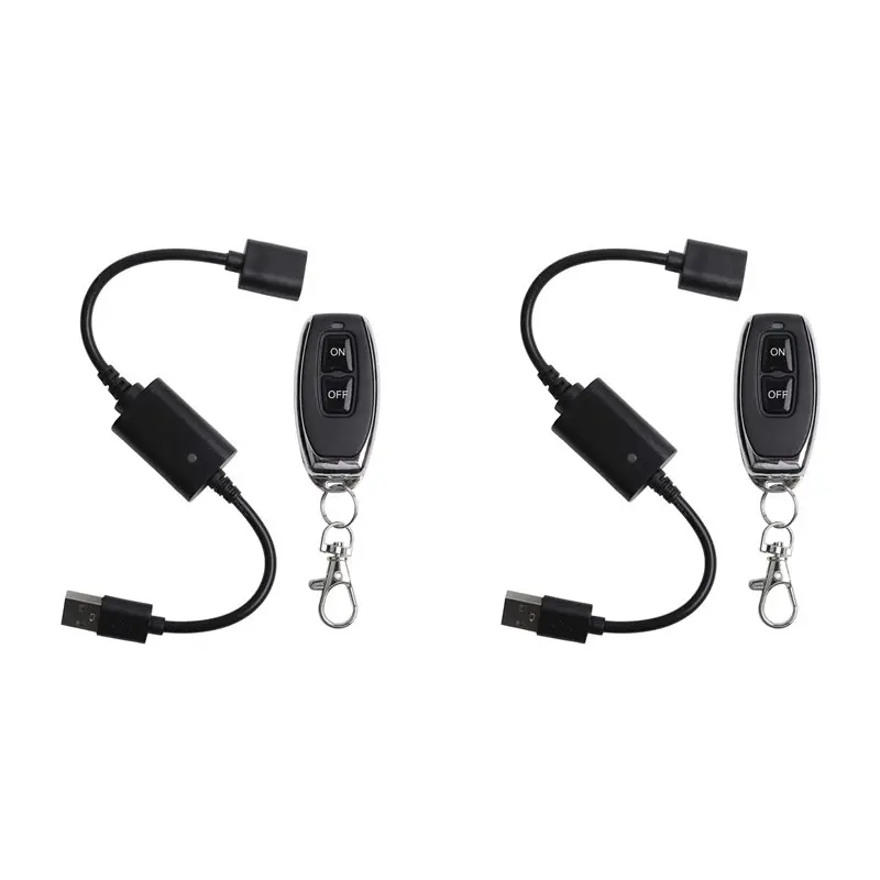 

【RECOMMEND】2X DC5V 433Mhz USB Wireless RF Remote Control Switch Driver Power On OFF For LED Light Strip Reading Lamp Light Fan