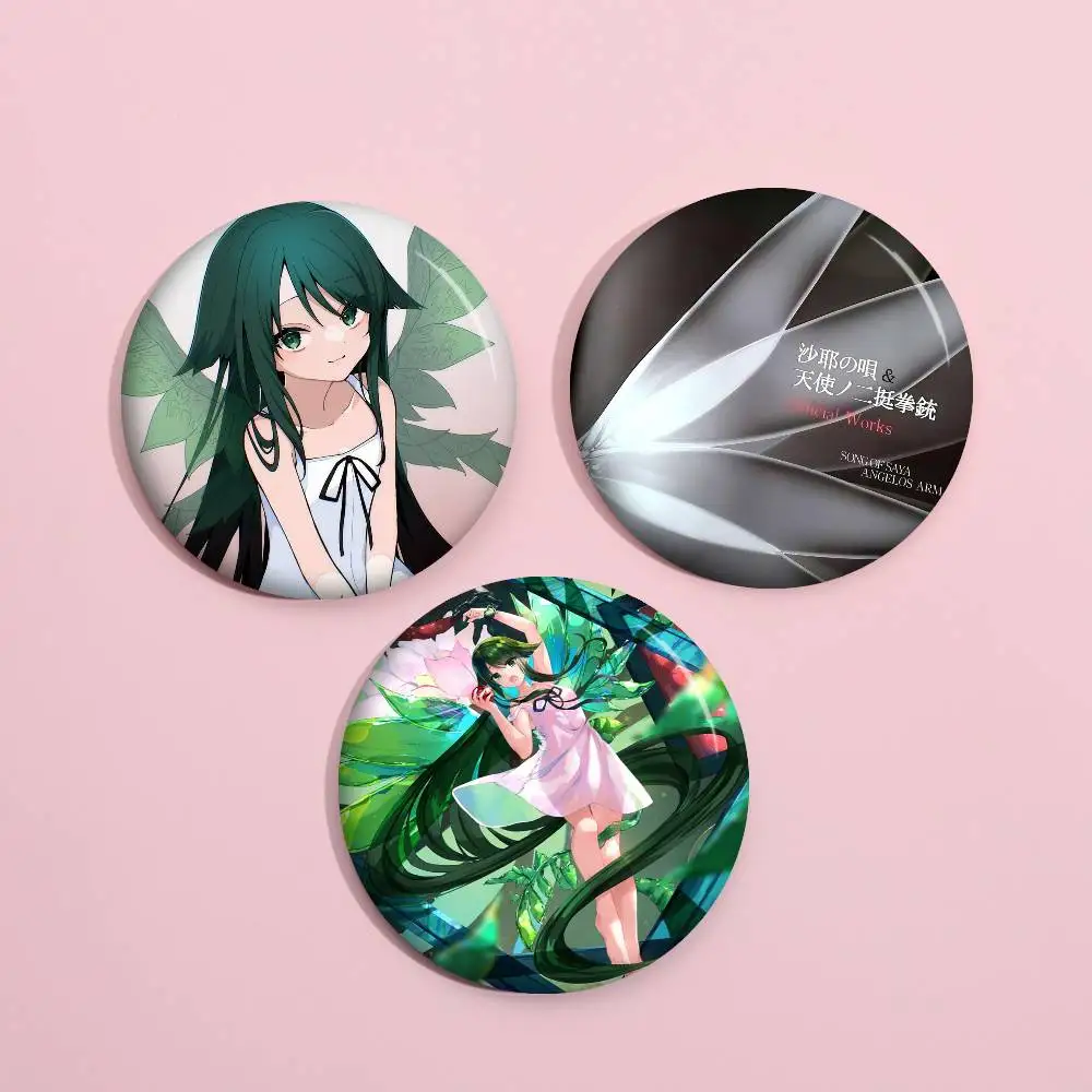 S-Saya No Uta The Song Of Saya Pin de botón suave, insignia redonda de metal, pin de solapa, regalo para amigos, joyería infantil