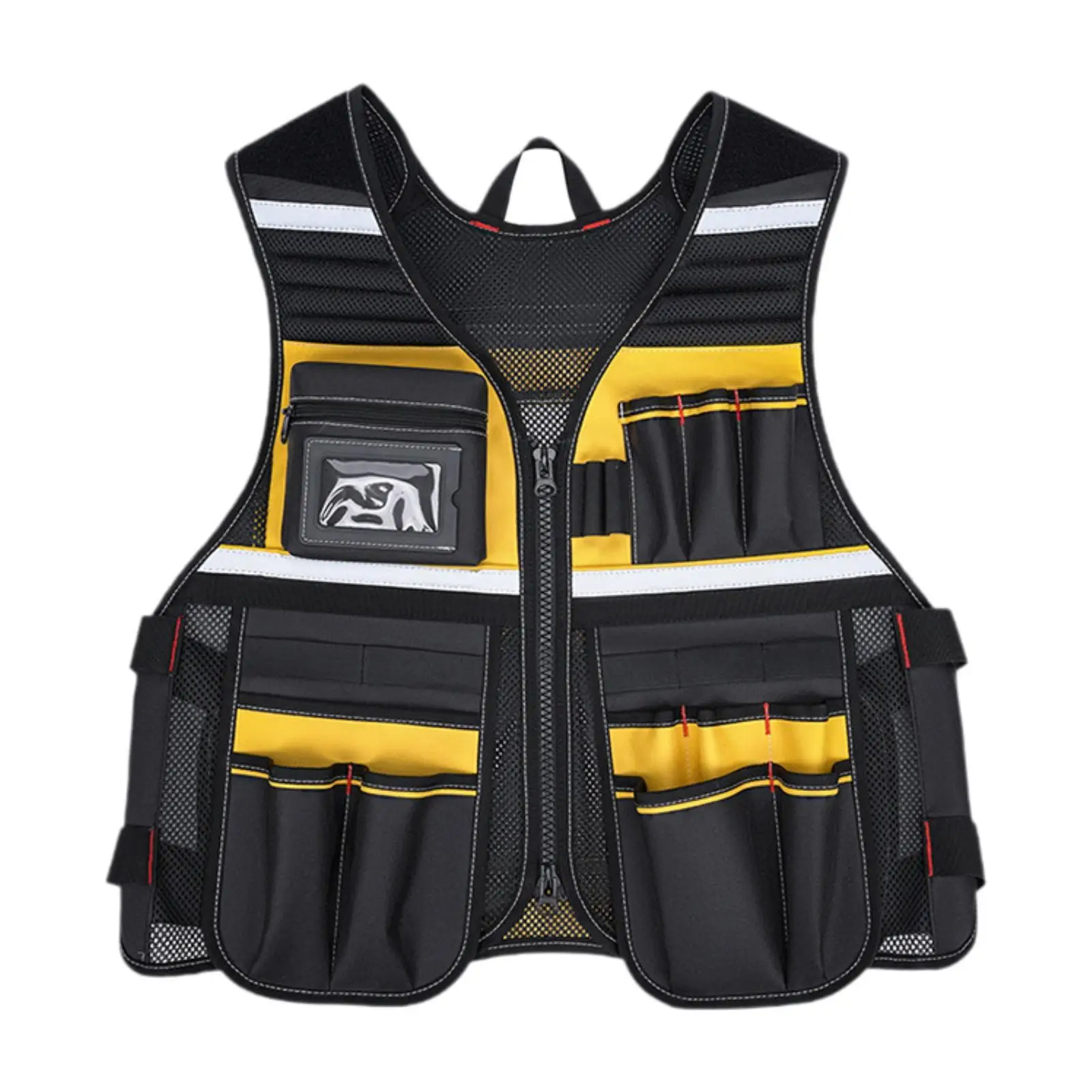 

Reflective Work Vest with 14 Pockets Mesh Back for Handyman Multipurpose
