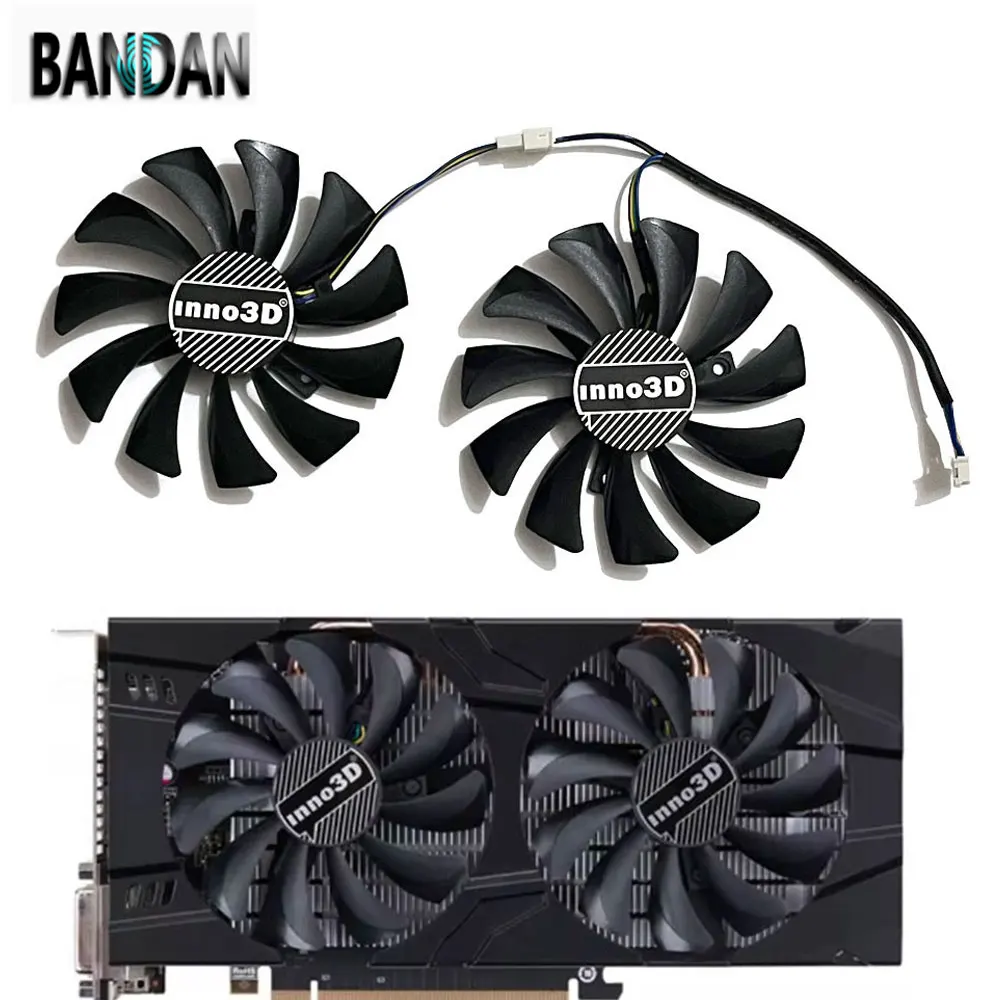 NEW 2PCS GTX-1060-6GT-OC 85MM HA9010H12F-Z Video Card Durable Cooling Fan For INNO3D GTX 1060 3GB X2 GPU Cooler Replacement Fan