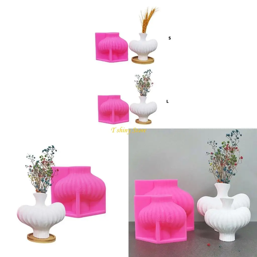 

N58F Vase Molds Planter Molds Striped Planter Mold Suitable for Home Decoration