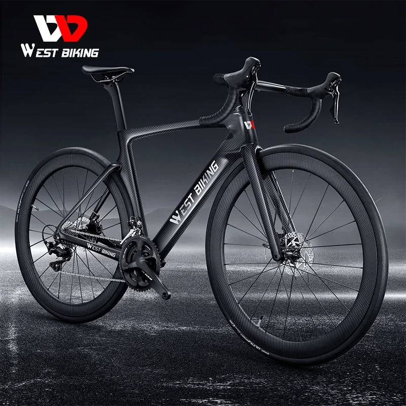 WEST BIKING Internal Wiring Design Carbon Fiber Frame Bicycle Road Bike 11Speed 3K Disc Brake Wheel Set Ultralight Mountain Bike