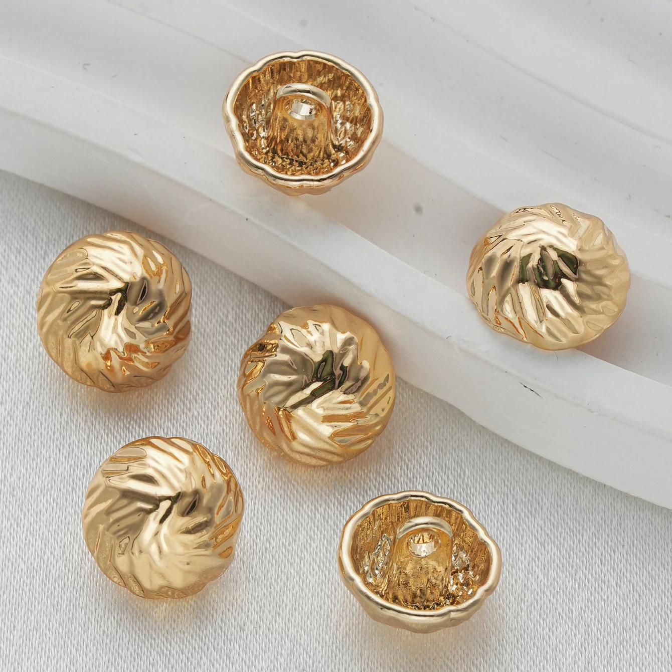 10pcs 10/12mm Vintage Metallic Round Gold Silver Buttons Irregular Shape Small Button Shirt Garment Decorative Buttons view 6