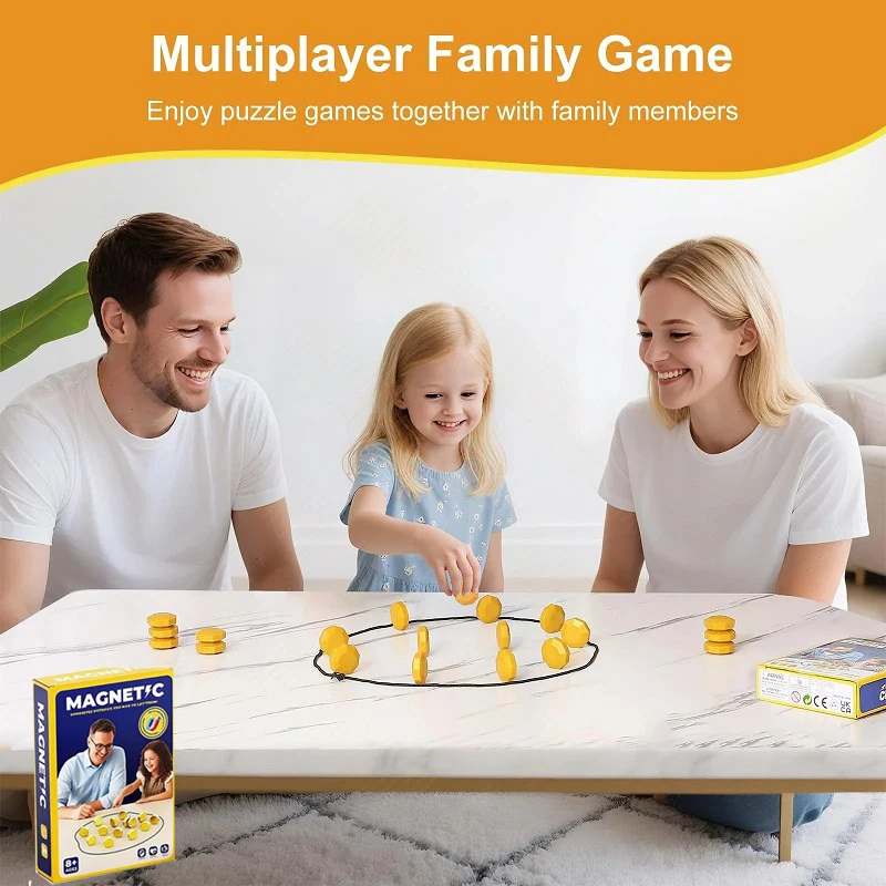 Party Games Magnetic Stones Game Interactive Magnet Board Strategy Game Family Kids Adults Portable Magnetic Stones Play Set !@!