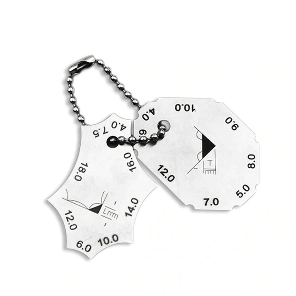 2pcs Pocket Fillet Weld Gauge weld ruler 2pcs Chain set Welding Gauge key weld surface joint inspection gauge