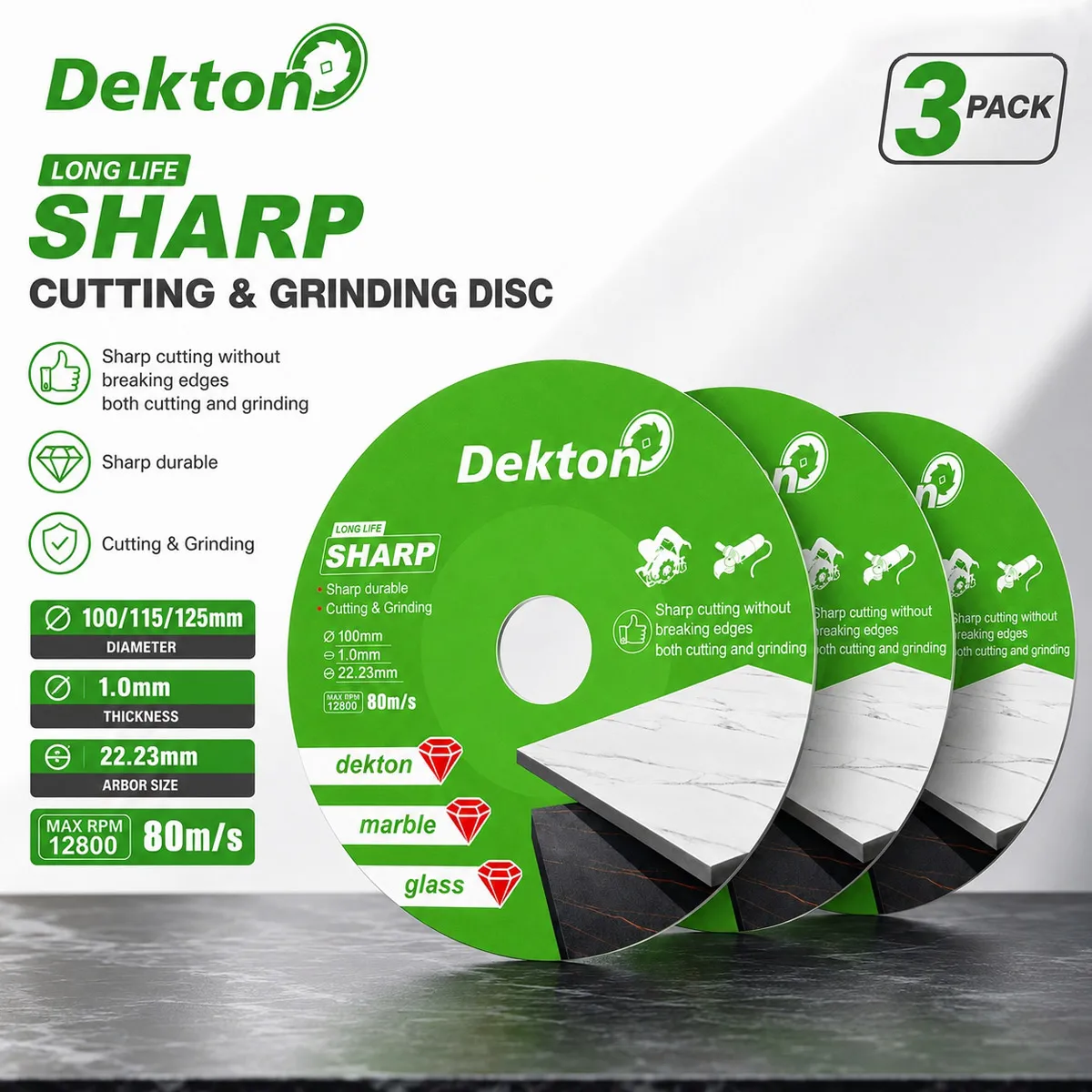 Diamond Cutting Disc 100-125mm x22.23mm for Marble Tile Glas