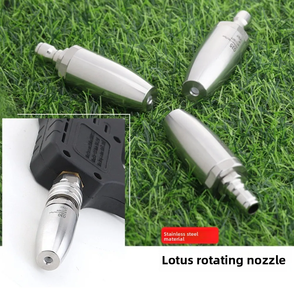 Portable Rotating Nozzle Stainless Steel 1/4 Quick Connect Pressure Washer Tips 3625 PSI Spray Head Hot and Cold Water