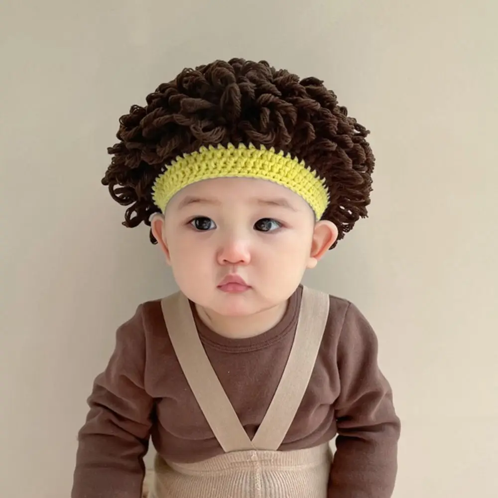 Knit Cap Kid Sweet Headwear Baby Accessories Photography Props Dreadlocks Hat Afro-hair Hat Toddler Wig Hat Mad Scientist Hat