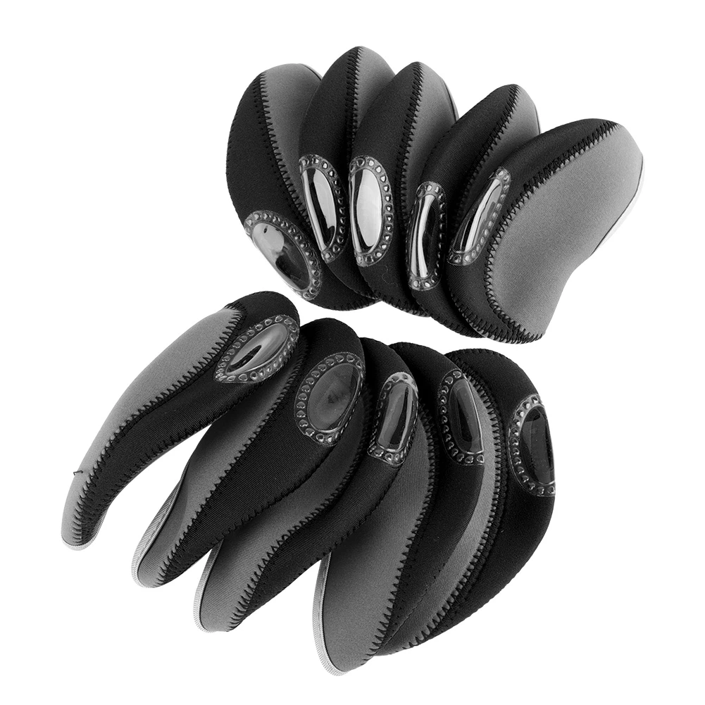 10 Pcs Golf Iron Club Head Covers Clubs Protection Headcover Set
