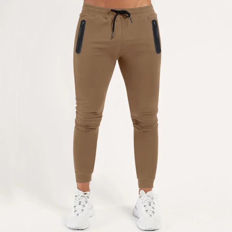 Luxury Summer Sweatpants Men Sports Pant Elastic Waist Zip Pockets Gym Training Jogging Fitness Running Joggers Skinny Trousers