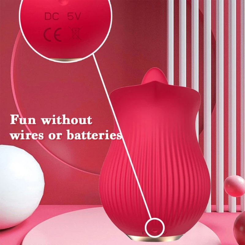 Female Rose Shape Tongue Lickings Vibrators Vaginas Nipple Sucking Clitorises Stimulate Masturbating Adult Toy For Women