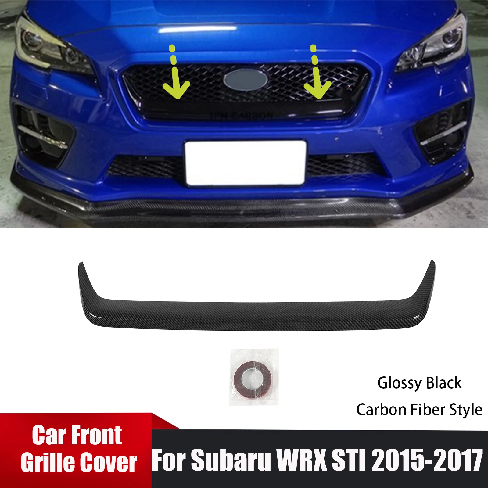 

Для Subaru WRX STI 2015-2017 Набор автомобильных передних решеток, крышка, спойлер, глянцевый черный гоночный гриль, аксессуары, АБС-пластик