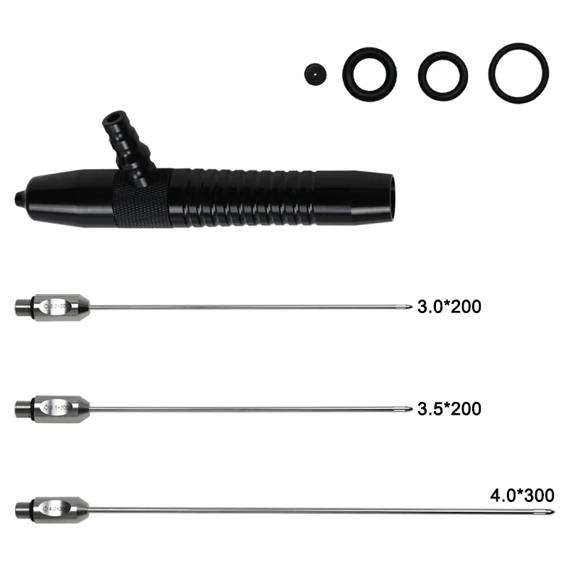 1set Fiber Aspiration Handpiece Negative Pressure Lipo Fat Removal Handpiece Three Cannulas Liposuction Handle Instrument