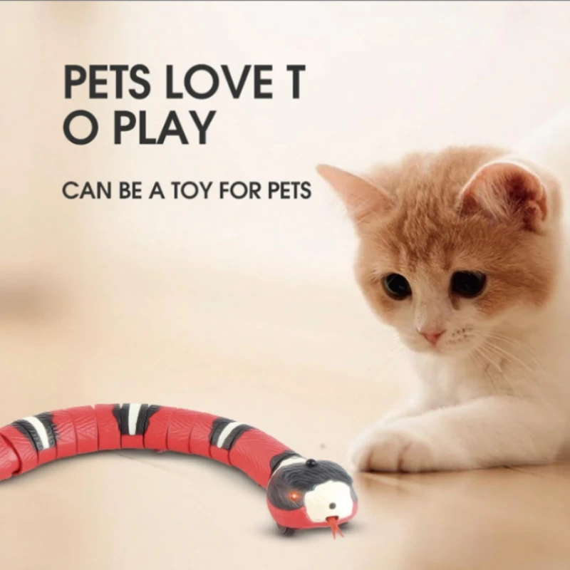 Smart Sensing Convenient Snake Toys USB Rechargeable Automatic Funny Cat Game Interactive Toys Electric Training Pet Accessories