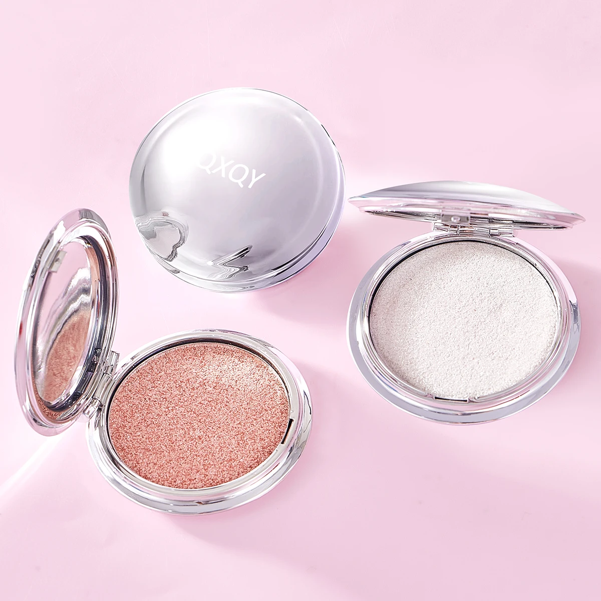 QXQY Fine Glitter Highlight Powder Delicate Monochrome Pearlescent Face brightening Shimmer Powder Makeup