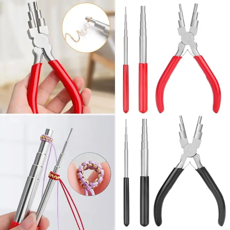 T5UF 3pcs Wire Looping Tools Metal Pliers Wire Looping Mandrel Rods for Jewelry Making Beading Jump Ring Forming Supplies