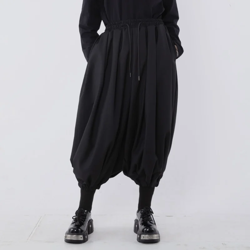 

Yamamoto Style Wide-Leg Pants Men's and Women's Bloomers Cropped Dark Fashion Brand Fat Leg Ankle Banded