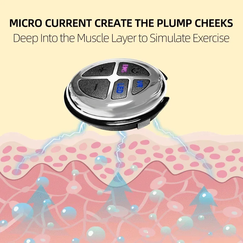 V-shaped EMS Microcurrent Vibration Electric Facial Mask Chin Lifting Tighten Anti Wrinkle Skin Care Face Massage Instrument