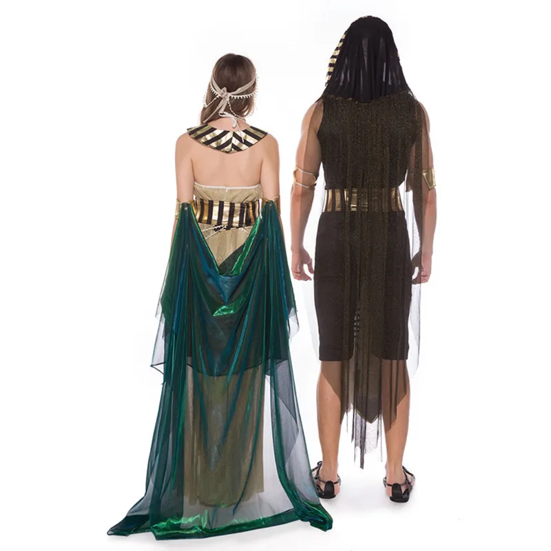 Halloween Ancient Egypt Egyptian Pharaoh Costume for Men King Cleopatra Queen Cosplay Carnival Party Medieval Couple Party Dress