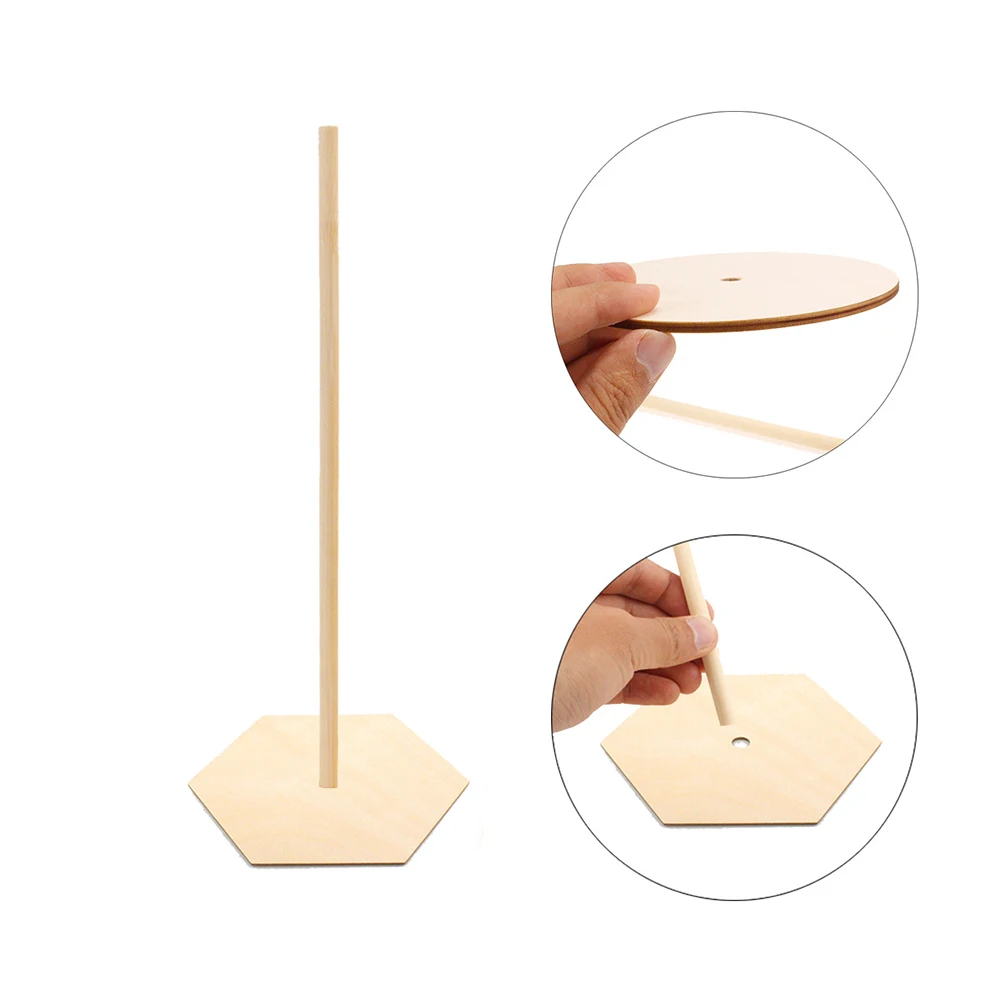 

6pcs Donut Display Stand Wooden Shelf Decorative Trays Holder Cake Rack Storage Board for Wedding Party Event Display