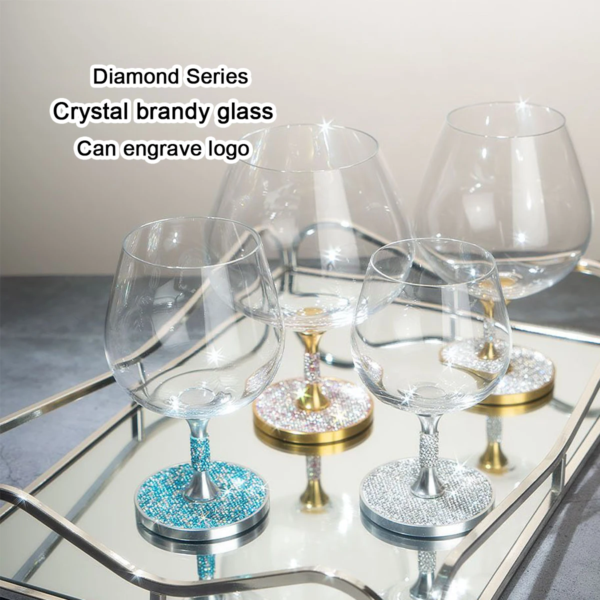 Wine Beer Logo - (Can Engrave Logo) 250/370/550ML Crystal Glass