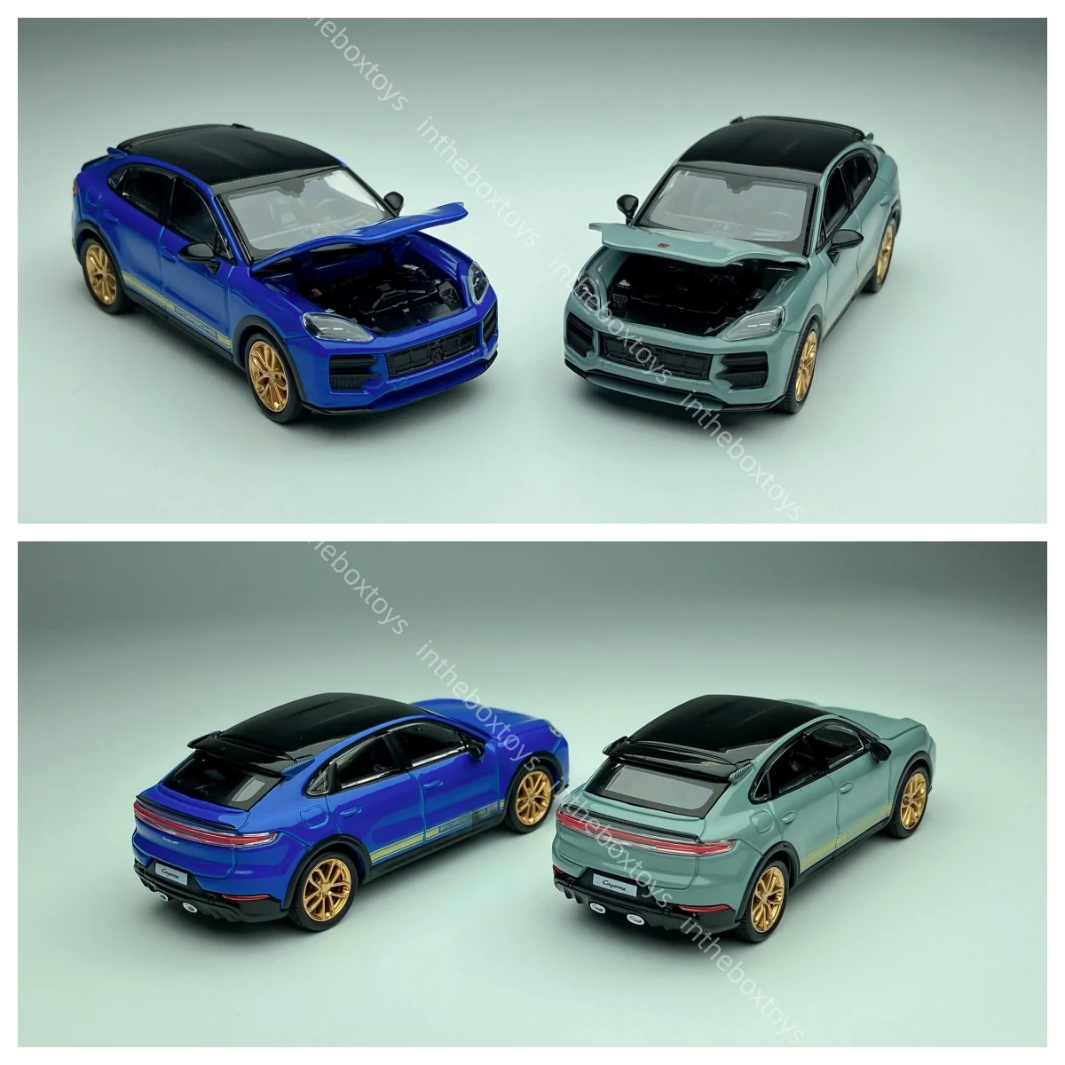 

Коллекционная модель автомобиля Trends Hobby 1/64 Cayenne Turbo GT (синий/серый), лимитированная серия, из сплава
