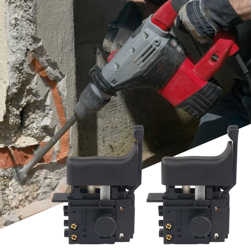 Control Button Repair Component 2 Pack for Drill Maintenance, Black Plastic Switches Part with Approx 2.91x1.57x0.67inch