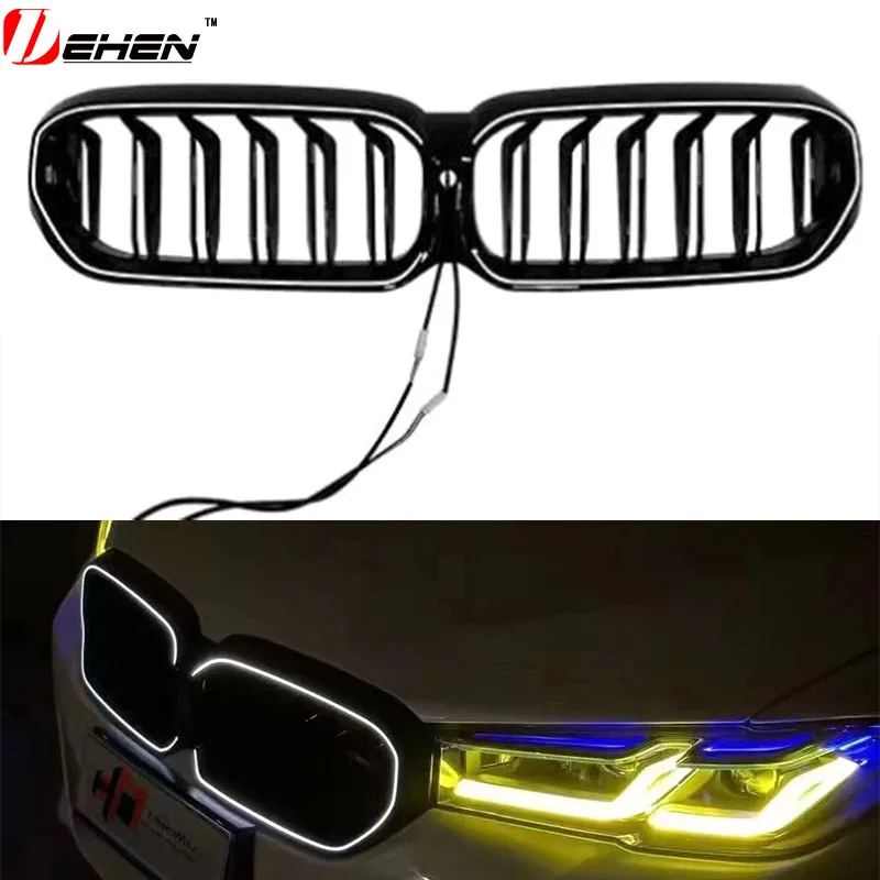 

LED Light Grille For BMW New 5 Series G30 X3 i3 G01 G08 G20 3serie Kidney Grille Front M5 Grill Grid M Sport With Lamp 2021-2023