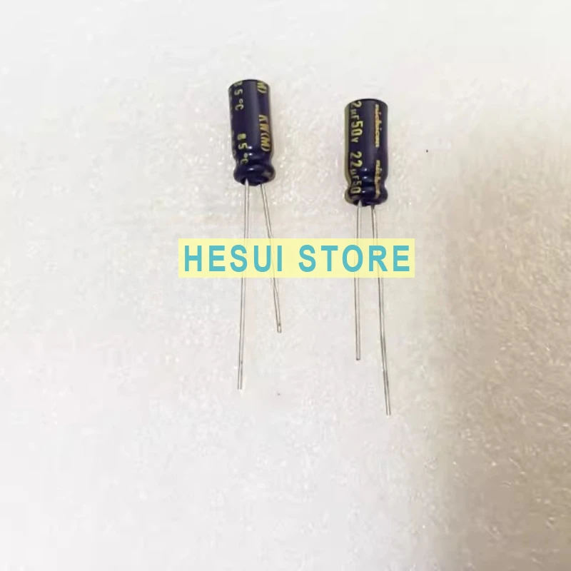 10PCS Imported audio fever electrolytic capacitor 50V22UF KW black gold 5X11 NICHICON