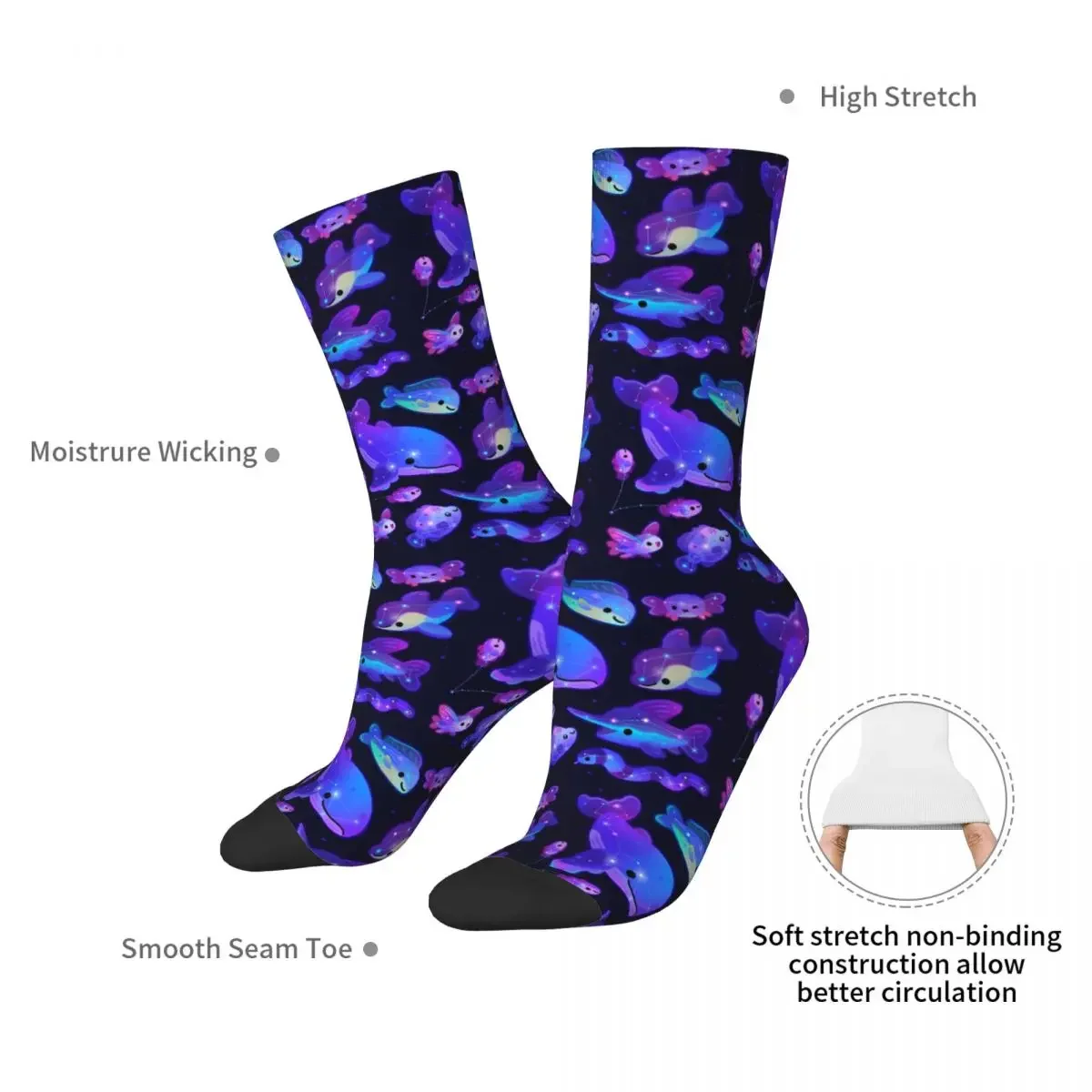 Ocean Constellations Socks Harajuku Sweat Absorbing Stockings All Season Long Socks Accessories for Unisex Gifts