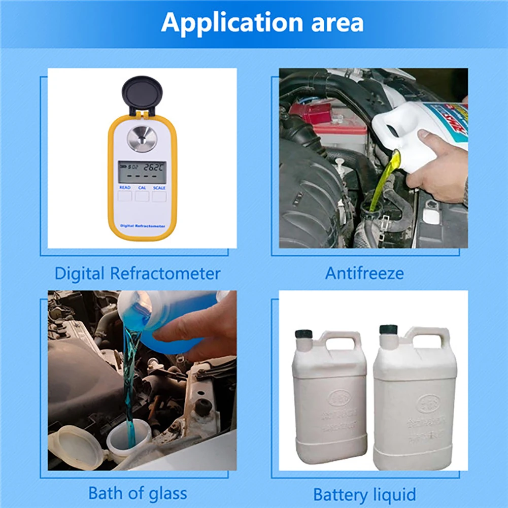 Refratômetro anticongelante automotivo digital, medidor de ponto de congelamento, teste de ureia do carro, bateria anticongelante, DR601