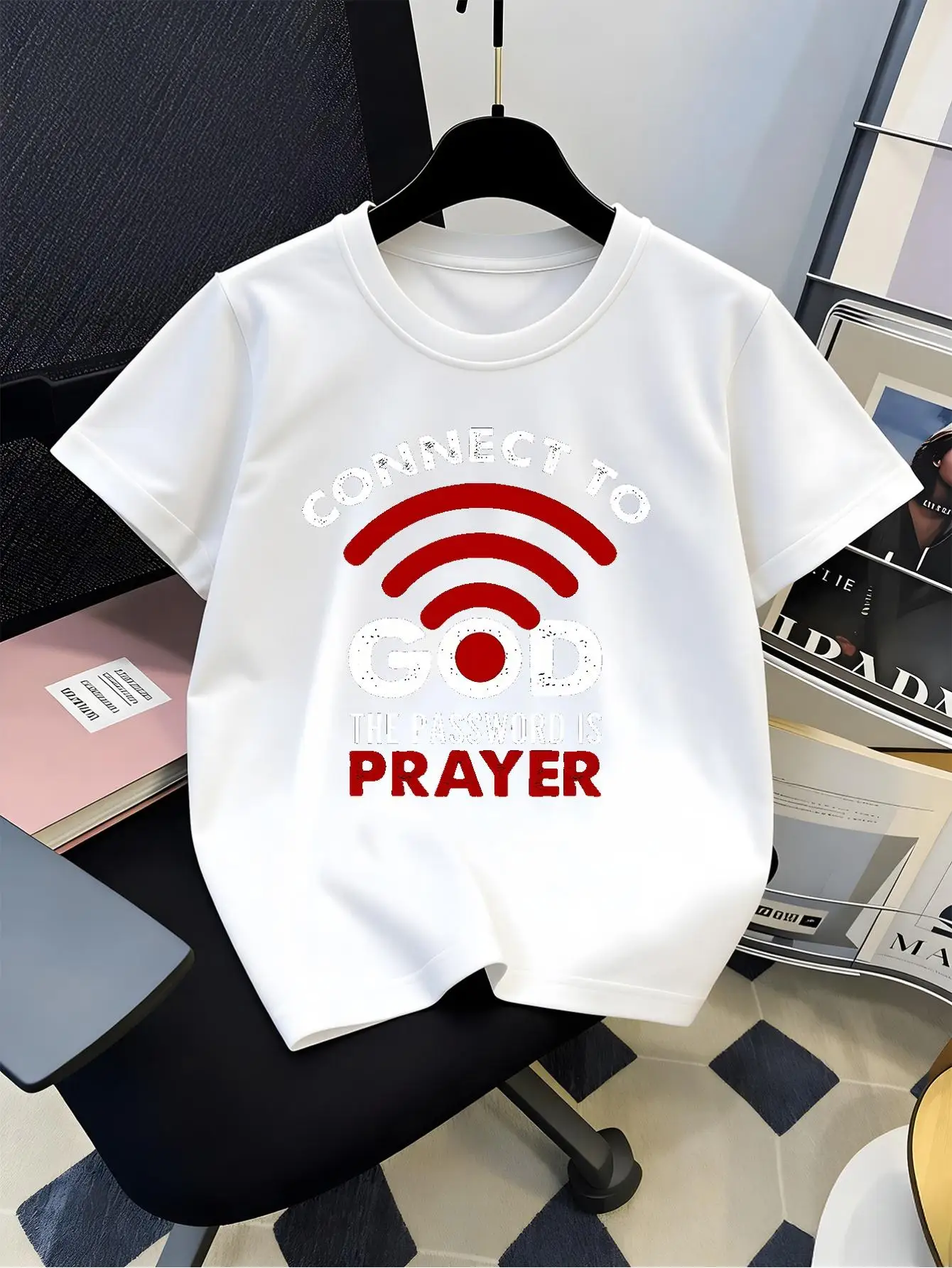 Connect To God Prayer Faith Wifi Graphic T Shirt For Boys Girls Family Matching Short Sleeve Tee Parent Kids Summer Tops