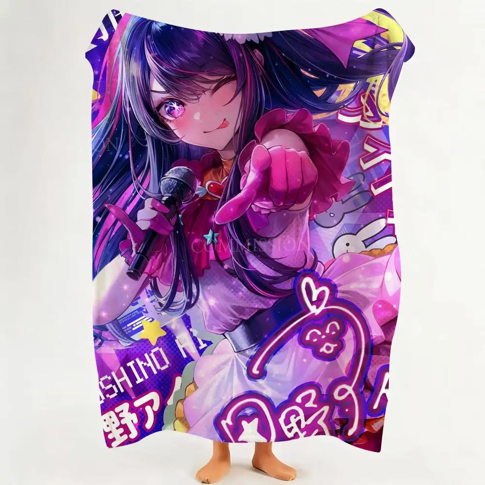Anime O-Oshi n-no K-Ko Throw Flannel Throw Blanket Suitable for Sofa、Living Room、Bedroom