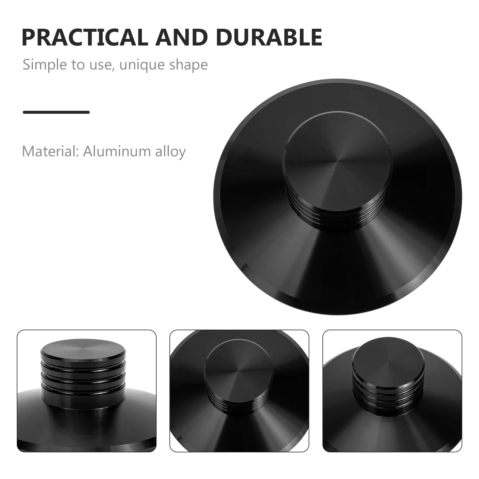 

Record Clamp Aluminum Alloy Black Weight Stabilizer for Vinyl Disc Player Anti-Vibration Turntable Accessory Record Stabilizer