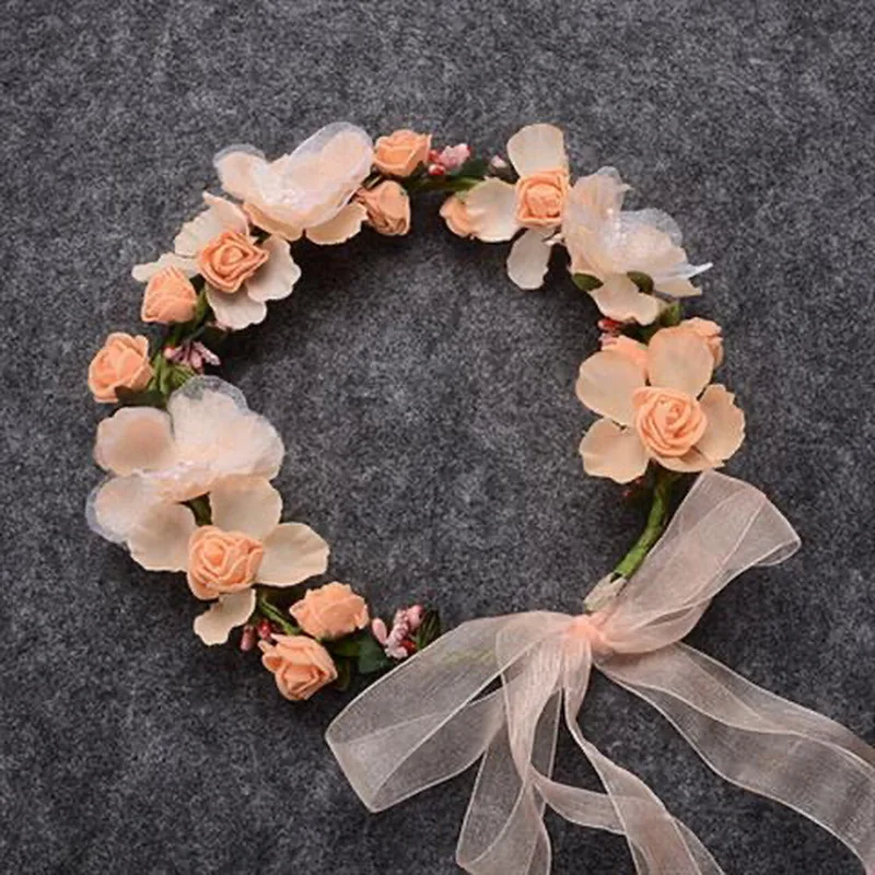 Flower Headbands For Girls Flower Hair Wreath Women Wedding Floral Crowns Princess Party Dance Hairband Flower Girls Headpiece