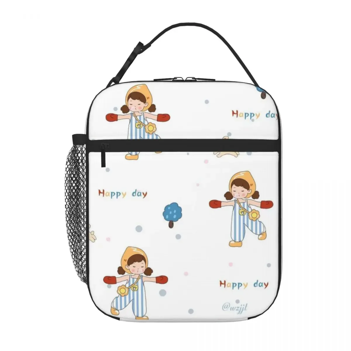 

Cartoon trend student portable insulated lunch bag, suitable for outdoor travel, school or work portable bento bag