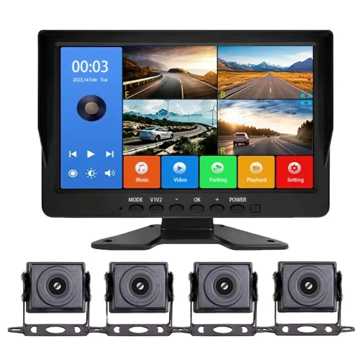 

10.1 Inch Screen Car/RV/Bus/Truck AHD System 1080P Vehicle 4 Channel CCTV Night Vision Reversing Parking Recorder