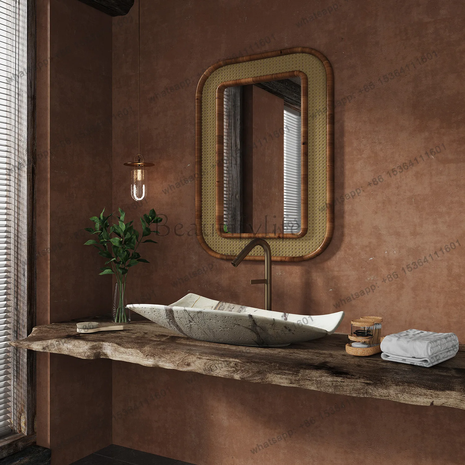 Wabi Sand Wind Artificial Stone Basin Designer Creative Art Villa Bathroom Basin
