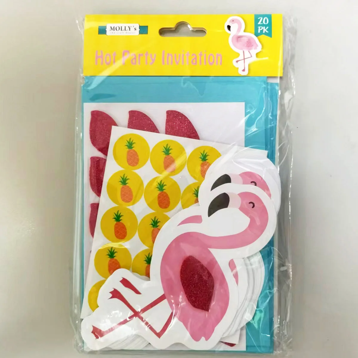 

Flamingo Party Invitation Card Kit PK20 For DIY Crafts, Card Making