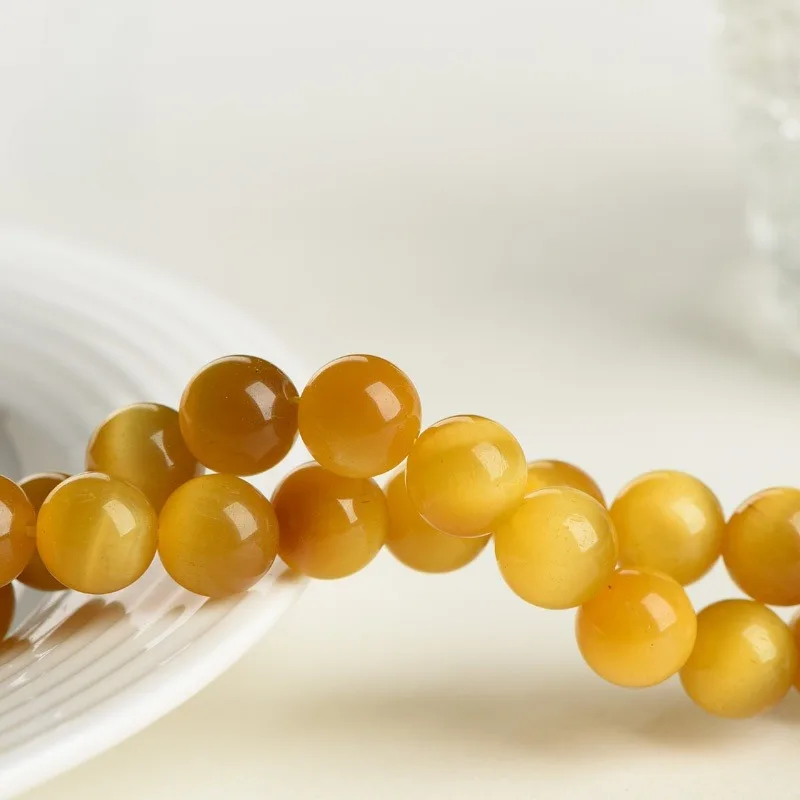 Natural Golden Tiger's Eye Beads,4 6 8 10mm Round Loose Beads DIY Charms Bracelet Necklace Accessories for Jewelry Making