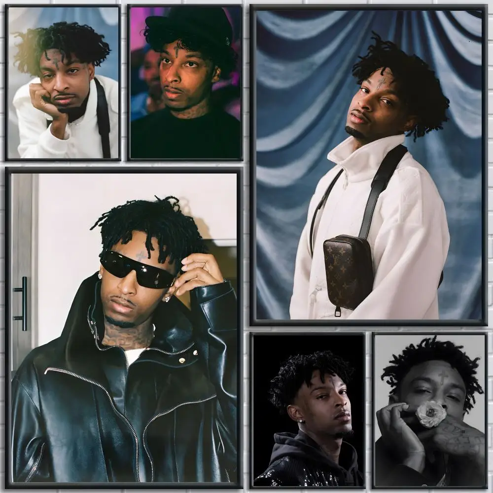 

Popular Singer Rapper 21 S-Savage Poster Trendy And Easy-to-Apply Wall Art Stickers For Home Decor And Dorm Room Walls