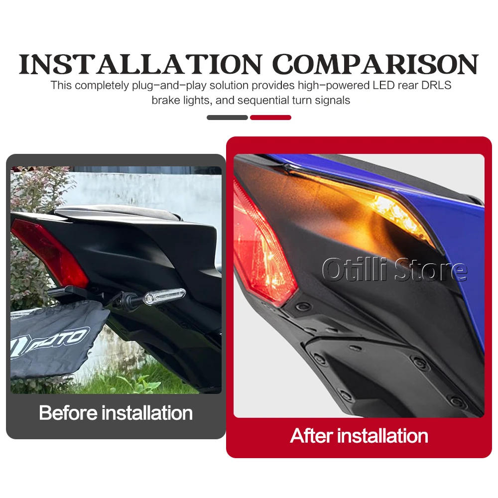 YZF R7 دراجة نارية مصباح إشارة الانعطاف LED الضوء الخلفي أضواء خلفية متكاملة ضوء الفرامل لياماها YZFR7 YZF-R7 2022 2023 24 25