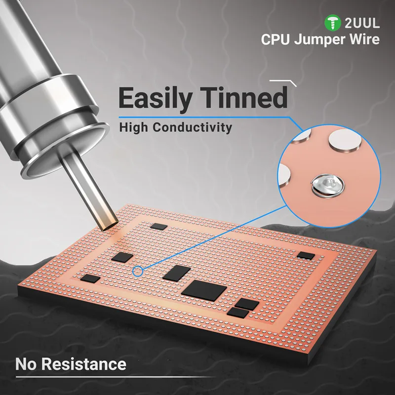 2UUL FX-002S CPU Repair Jumper Wire for Mobile Phone High Plasticity High Toughness 100m 0.02mm Conductive Repair Flying Line