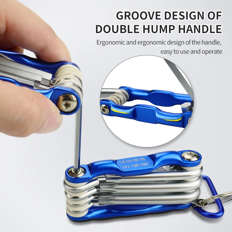Multifunctionele Folding Inbussleutel Zeshoekige Schroevendraaier Inbussleutel Sleutels Inbussleutels Handje Draagbare Set