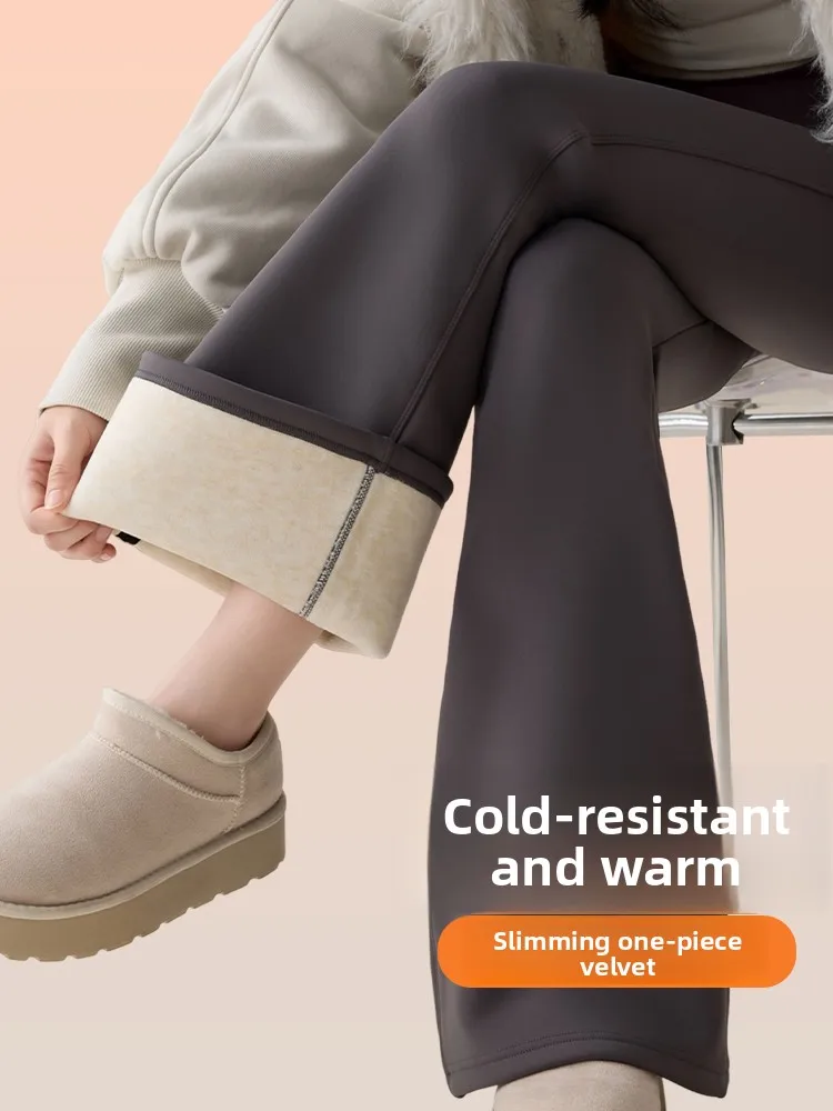 Calças de Yoga de Cintura Alta, Calças Fitn com Forro, Estilo Flare, Aumento Visual de Altura, Boa Ajuste, Tamanho Plus, Nova Chegada de Inverno