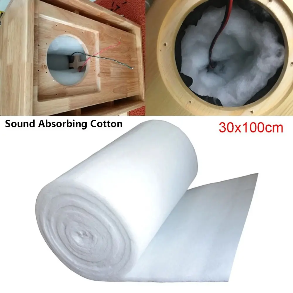 1Pcs 30x100cm Sound Absorbing Cotton Flame Retardant Polyester Fiber Wool Speaker Cabinet Accessory Sound Insulation view 4