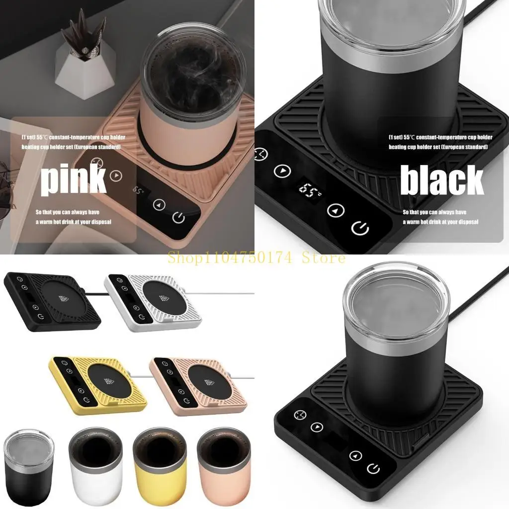 9 Stage Adjustable Coffee Warmers Pad Maintains 55℃ Temperature Metal Plastic Heating Base European Compliant Appliance top